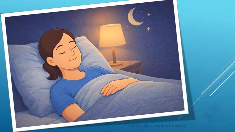 A woman resting peacefully in bed, representing improved sleep after chemotherapy through gentle exercise
