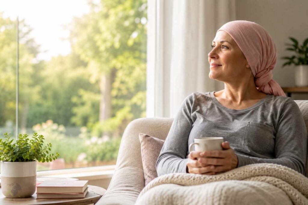 Mental Health After Breast Cancer Treatment Woman focusing on emotional recovery and mental well-being after breast cancer treatment